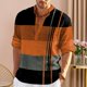 thumbnail image 3 of Camisa de negocios para hombre, cuello en V, botones, escote, manga larga, pulóver, Tops, retales de Color, figura geométrica, cárdigan, camisa informal, Tops, 3 of 5