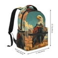 thumbnail image 2 of Rocae Western Desert Cactus Bald Eagle Print Lightweight Casual Backpack Travel Hiking Backpack Carry on Laptop Backpack, 2 of 5
