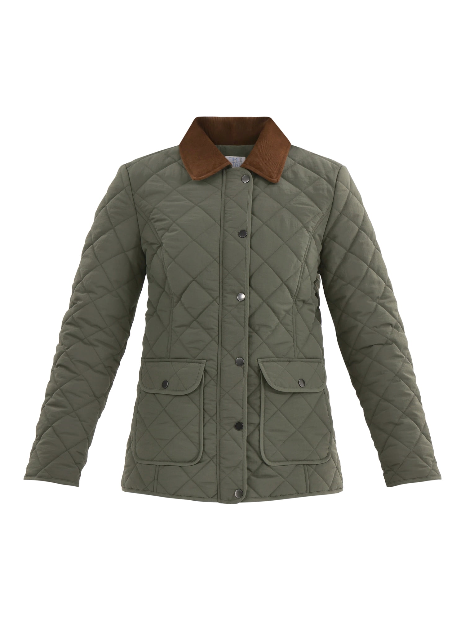 Time and Tru Women's Quilted Barn Coat, Midweight, Sizes XS-2X