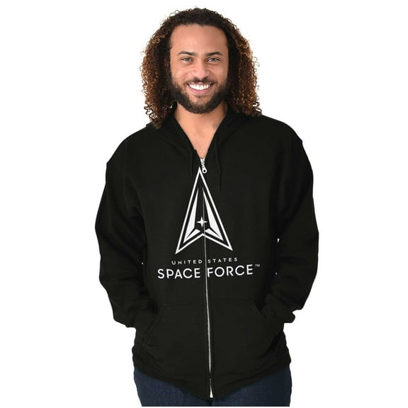 Classic US Space Force Military Logo Zip Up Hoodie Men's Women's Brisco Brands S