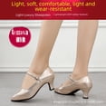 thumbnail image 4 of Zapatos de baile de suela blanda de color champán de 3,5 cm, zapatos de baile de salto social cuadrados estándar, 4 of 5