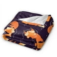 thumbnail image 2 of Space Fox Pattern Blanket Astronaut Animal Galaxy Print Throw for Kids Adults, 2 of 9