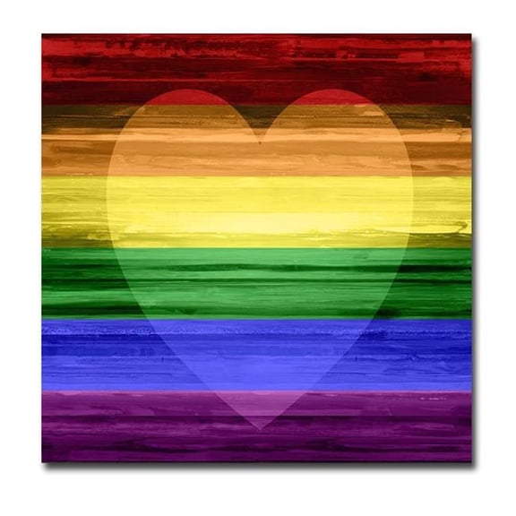 Rainbow Heart by Maggie Olsen Premium Gallery-Wrapped Canvas Giclee Art - Ready-to-Hang, 30 x 30 x 1.5 in.