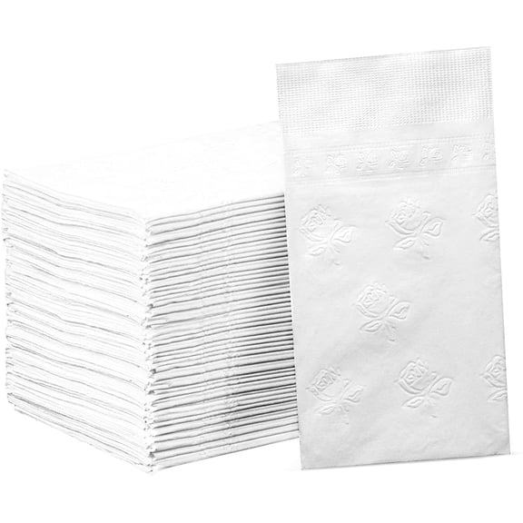 GUSTO 2-Ply Party Napkins Disposable Dinner Napkins Paper Towels, White 300-Pack