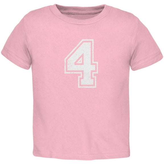 Birthday Kid Jersey 4 4th Fourth Light Pink Toddler T-Shirt - 4T