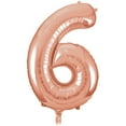thumbnail image 2 of Unique Industries Foil Big Number 6 Shaped 34.0" Bronze Solid Print Birthday Balloon, 2 of 4