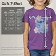 thumbnail image 5 of Girl's Lilo & Stitch Floral Stitch  Graphic Tee Purple Berry Large, 5 of 9