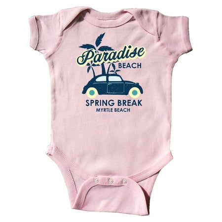 

Inktastic Paradise Beach Spring Break Myrtle Beach with Palm Trees and Car Gift Baby Boy or Baby Girl Bodysuit