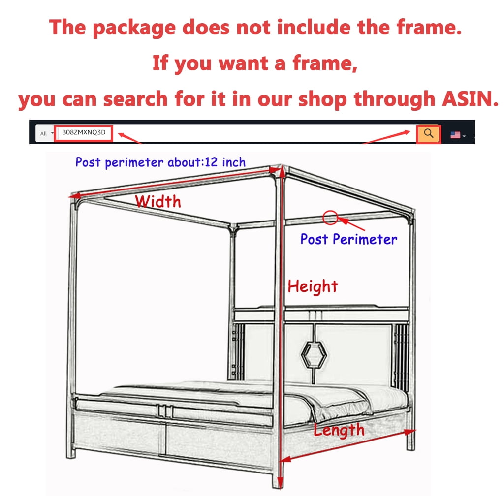 Mosquito Net For Bed 4 Corner Bed Canopy Easy Home Princess Bed Canopy Curtain For Girl Beds Kids Bedroom,Black,King
