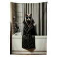 thumbnail image 2 of Ambesonne Cat Outdoor Tablecloth, Realistic Cool Kitty Mysterious, 58"x84", Grey and Charcoal Grey, 2 of 2