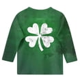 thumbnail image 5 of Girls St Patrick's Day Long Sleeve Shirt, Distressed Four Leaf Clover Graphic Tee, Soft Stretch Fit for Kids to Big Kid 3-13 Years,Size 10-11T, 5 of 5
