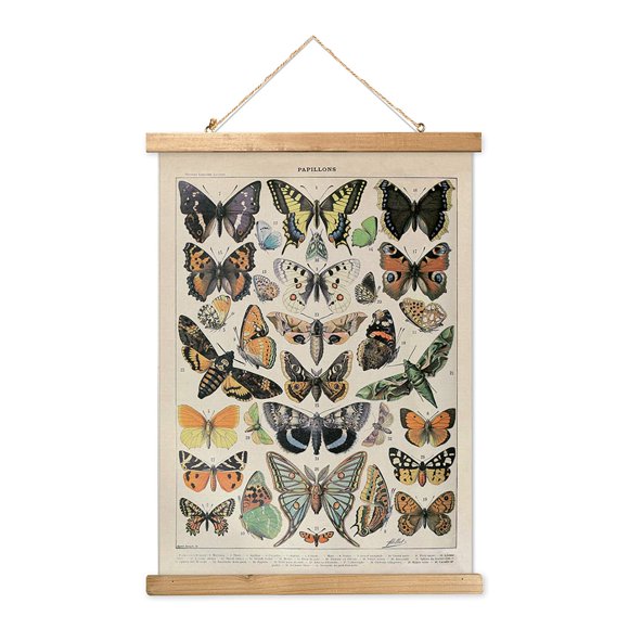 Marco para colgar pósteres, diseño vintage de mariposas, estilo retro, decoración de pared