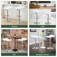 thumbnail image 6 of Adjustable Backless PU Leather Bar Stools Set of 2, 360° Swivel Counter Height Bar Stools with Footrest, Modern Armless Kitchen Island Chairs (White, Silver Base), 6 of 9