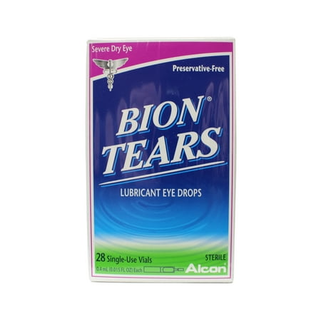 Bion Tears Lubricant Eye Drops, 28 Single-Use Vials, 0.4-mL Each