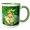 Green/White, variant on 3drose, Fantail Goldfish with Green Bubbles Vector, 15oz Two-tone Red Mug