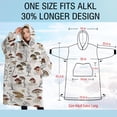 thumbnail image 4 of Oversized Wearable Blanket Hoodie,Red Mushroom Plant Light Pattern Sherpa Blanket Hoodie with Super Pockets,Super Warm Fuzzy Pullover for Women & Men, 4 of 6