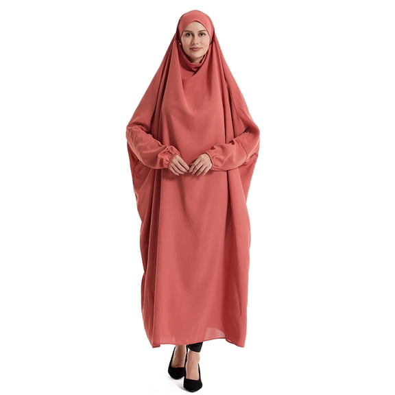 Danhjin Women Muslim Full Cover Long Dress - Loose Hooded Dress over garments women muslim set