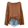 thumbnail image 4 of Sweaters for Women Ladies Glitter Real Sequin One Shoulder Strip Warm Fashion Clothing, 4 of 7