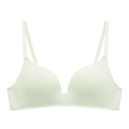 GA WEIHUA Bras for Women No Underwire Push Up Bra Seamless Smoothing Bra Soft Plunge Bra Spaghetti Strap Wireless Sport Bra(Gray M)Saving