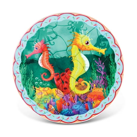 Coastal Accessories Puzzled Ceramic Coaster ?Underwater Seahorses?, 0.25 Inch Thick Intricate & Meticulous Detailing Art Handcrafted Decorative Drinkware Coasters Coastal Ocean Sea Life Themed Home & Kitchen Accessory ()