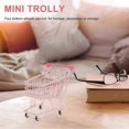 thumbnail image 5 of 1Pcs Mini Shopping Cart Storage Basket for Hamper Use Pink Iron Trolly, 5 of 5