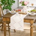 thumbnail image 2 of Sm:)e Farmhouse Rustic Caramel Boho Table Runner 12x90 Inch, Holiday Macrame Burlap Kitchen Dining Table Decoration for Home Party Decor, 2 of 7