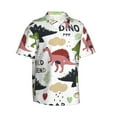 thumbnail image 2 of Balery Cute Dinosaurs Print Men's Hawaiian Shirts Short Sleeve Beach Shirt Relaxed Fit Vacation Button Down Shirts-Large, 2 of 9
