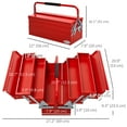 thumbnail image 3 of DURHAND Metal Tool Box Portable Steel Tool Chest Cabinet with Handle, 3 of 9
