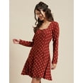thumbnail image 5 of Moomaya Womens Long Sleeves Dress, Square Neck Short Length Casual Mini Dress, 5 of 8