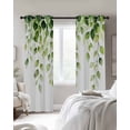 thumbnail image 4 of Spring Leaves Blackout Curtains for Bedroom Living Room Darkening Curtains 84 Inch Length 2 Panels Set Pastoral Farmhouse Green Botanical Vines Window Curtain Window Treatment Grommet Drapes 52"x84", 4 of 9