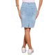 thumbnail image 3 of Faldas de mezclilla para mujer INSPIRE CHIC, desgastadas, de cintura alta, con dobladillo rasgado, faldas de jeans lavadas con bolsillos, XS, azul claro, 3 of 6