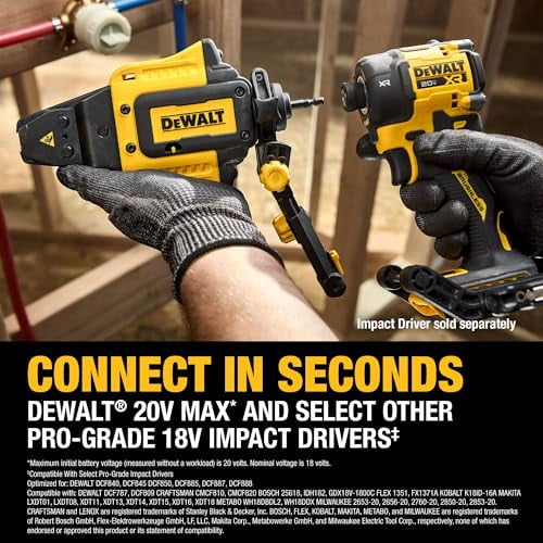 DEWALT IMPACT CONNECT PEX Pinch Clamp Attachment for Impact Driver, Plumbing Tool (DWAPXPIR)