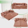 thumbnail image 2 of VFD Compression Sofa - 3 Seats Convertible Floor Sofa Bed - with Pillow Back Support Armrest - Comfy Foldable Sofa Bed Compressed Sofa in Box - Corduroy Fabric - for Living Room Bedroom, 2 of 12