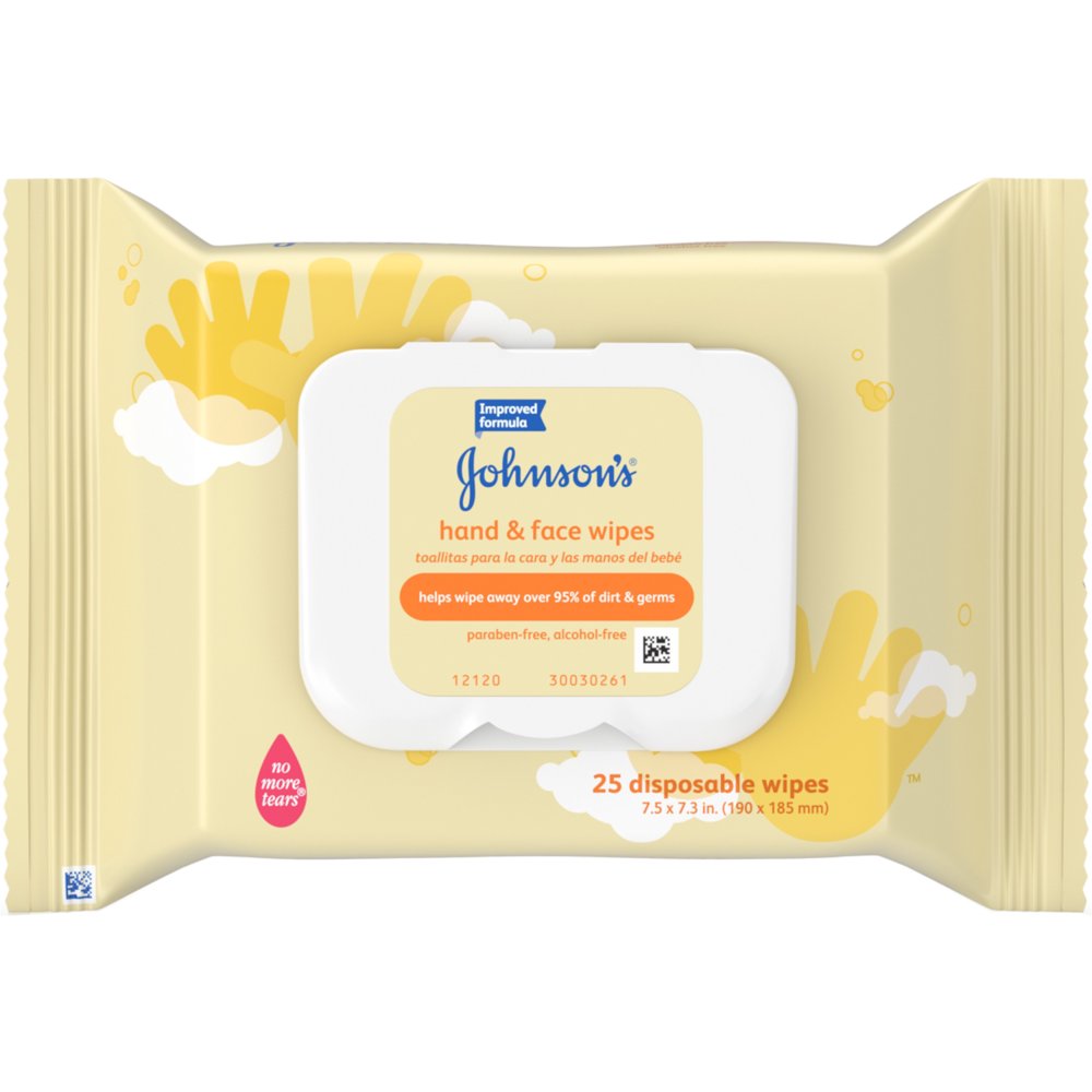 Johnsons Baby Hand and Face Wipes, 25count Each
