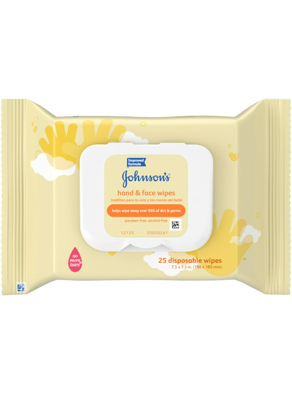Johnsons Baby Hand and Face Wipes, 25-count Each