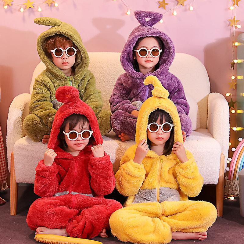 Teletubbies One Piece Pajamas Kids Homewear Children Thickened Coral Fleece