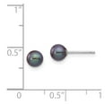 thumbnail image 3 of Auriga Fine Jewelry 14K White Gold 5-6mm Black Pearl Stud Earrings for Women (L- 5 to 6mm, W- 5 to 6mm), 3 of 5