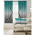 thumbnail image 2 of Ice Hockey Blackout Curtains 63 Inches Length, Winter Sports Ball Gamers Ombre Teal Green Window Treatment Thermal Insulated Drapes for Bedroom Living Room 2 Panels 104x63 Inches, 2 of 8