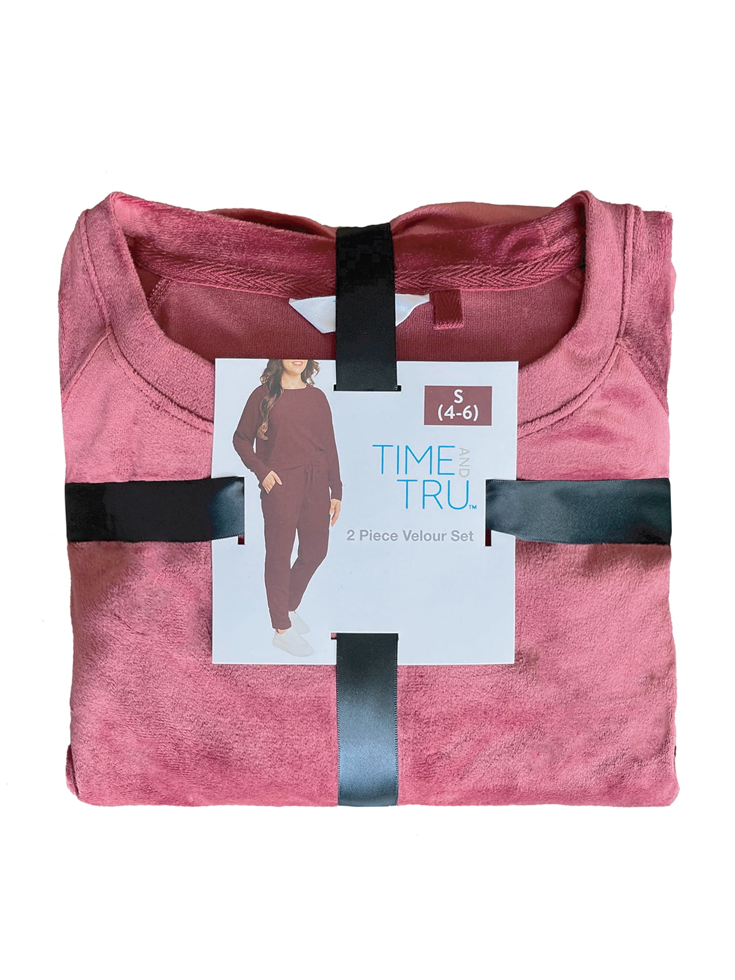 Time and Tru Women's Velour Top and Pants Set, 2-Piece, Sizes S-XXXL