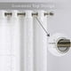 thumbnail image 3 of Cortinas blancas transparentes de 160 cm de largo para sala de estar, bordadas, semitransparentes, para dormitorio, de voile, para ventanas, 2 paneles con ojales (hoja blanca, 132 x 160 cm), 3 of 8