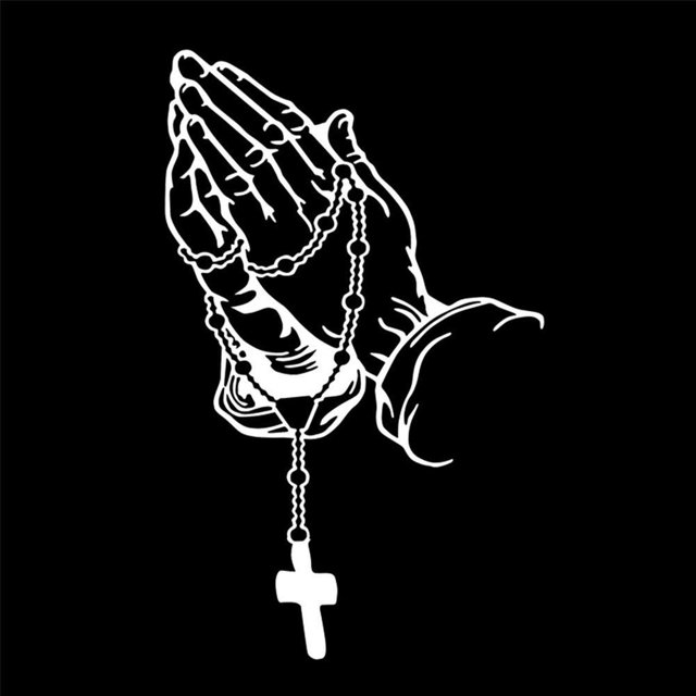 Clerance! Green 32x20cm Personalized Rosary Gesture Car Sticker Car Sticker Car Sticker Can Come To Pi