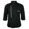 thumbnail image 3 of Chaqueta de chef de manga larga jinwen 2X negro, 3 of 8