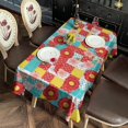 thumbnail image 2 of Pioneer Flower Floral Print Pattern Rectangle Tablecloth 60"x120", Waterproof Polyester Table Cloth, Wipeable Spillproof for Dining Camping Indoor Outdoor, 2 of 6