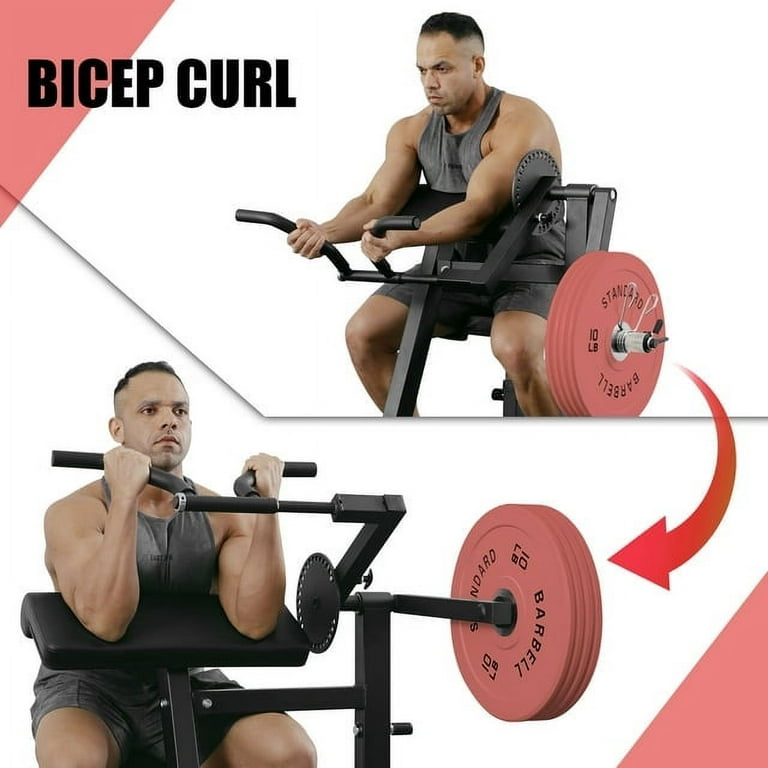 syedee Fitness Bicep Curl and Tricep Press Extension Machine, 2 in