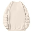 thumbnail image 4 of Womens Crewneck Sweatshirts Casual Long Sleeve Loose Pullover Soft Solid Fall Winter Tops Beige S, 4 of 5