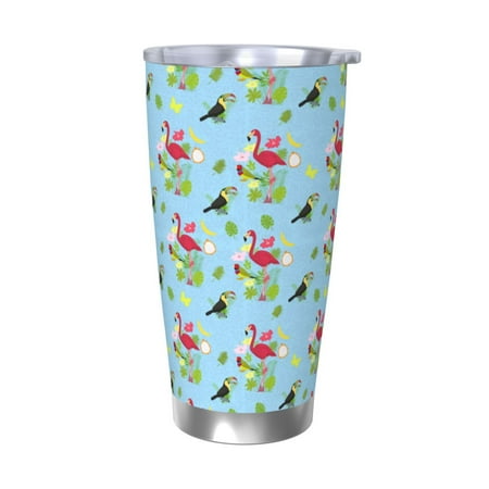 

Ocsxa Flamingos And Tropical Plants Pattern 20oz Travel Coffee Mug with Flip Lid Stainless Steel Insulated Insulated Coffee Mug Thermal Cup with Splash Proof Sliding Lid-Without Straw