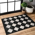 thumbnail image 1 of Lahome Moroccan Trellis Area Rug - 2x3 Printed Small Black Checkered Entryway Rug Non Slip Kitchen Mat, Stain Resistance Indoor Modern Floor Soft Throw Carpet for Front Door Bathroom Si, 1 of 9