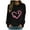 Black, variant on WREESH Breast Cancer Awareness Sweatshirt Women's Lightweight Pink Ribbon Heart Graphic Long Sleeve Tops Black