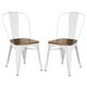 thumbnail image 1 of Set De 2 Sillas Tolix Con Asiento De Madera Para Comedor Interior Exterior blanco, 1 of 9