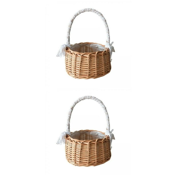 2 unids/set de almacenamiento de ratán flor maceta decorativa contenedores para plantas